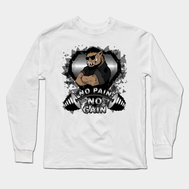 Print for athletes with wild boar Long Sleeve T-Shirt by MaksKovalchuk
